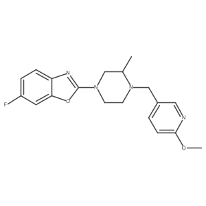 6-Fluoro-2-{4-[(6-methoxypyridin-3-yl)methyl]-3-methylpiperazin-1-yl}-1,3-benzoxazole Structure