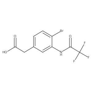 2-[4-Bromo-3-(2,2,2-trifluoroacetamido)phenyl]acetic acid结构式