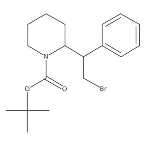 Tert-butyl 2-(2-bromo-1-phenylethyl)piperidine-1-carboxylate结构式