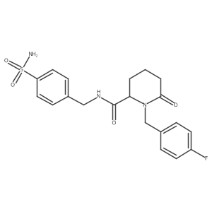 1-[(4-fluorophenyl)methyl]-6-oxo-N-[(4-sulfamoylphenyl)methyl]piperidine-2-carboxamide结构式