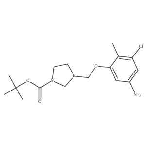 Tert-butyl 3-((5-amino-3-chloro-2-methylphenoxy)methyl)pyrrolidine-1-carboxylate Structure