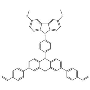10-[4-(3,6-Dimethoxy-9H-carbazol-9-yl)phenyl]-3,7-bis(4-ethenylphenyl)-10H-phenoxazine结构式