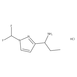 (S)-1-(1-(Difluoromethyl)-1H-pyrazol-3-yl)propan-1-amine hydrochloride结构式