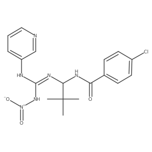 4-Chloro-N-[2,2-dimethyl-1-[[(nitroamino)(3-pyridinylimino)methyl]amino]propyl]benzamide结构式