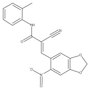 (Z)-2-Cyano-N-(2-methylphenyl)-3-(6-nitro-1,3-benzodioxol-5-yl)prop-2-enamide Structure