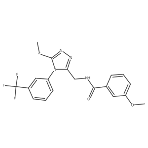 3-methoxy-N-((5-(methylthio)-4-(3-(trifluoromethyl)phenyl)-4H-1,2,4-triazol-3-yl)methyl)benzamide结构式