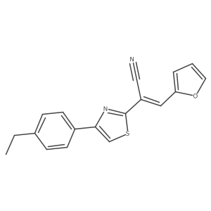 (Z)-2-(4-(4-ethylphenyl)thiazol-2-yl)-3-(furan-2-yl)acrylonitrile Structure