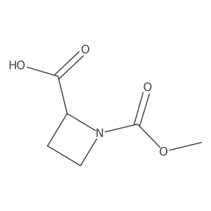 (R)-1-(methoxycarbonyl)azetidine-2-carboxylic acid结构式