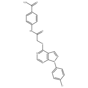 4-(2-((1-(4-chlorophenyl)-1H-pyrazolo[3,4-d]pyrimidin-4-yl)thio)acetamido)benzamide Structure
