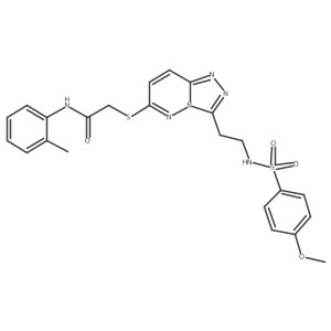2-({3-[2-(4-Methoxybenzenesulfonamido)ethyl]-[1,2,4]triazolo[4,3-B]pyridazin-6-YL}sulfanyl)-N-(2-methylphenyl)acetamide结构式
