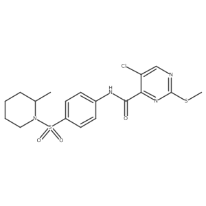 5-chloro-N-{4-[(2-methylpiperidin-1-yl)sulfonyl]phenyl}-2-(methylsulfanyl)pyrimidine-4-carboxamide Structure