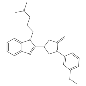 4-{1-[3-(dimethylamino)propyl]-1H-1,3-benzodiazol-2-yl}-1-[3-(methylsulfanyl)phenyl]pyrrolidin-2-one结构式