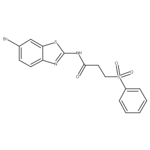 N-(6-bromobenzo[d]thiazol-2-yl)-3-(phenylsulfonyl)propanamide结构式