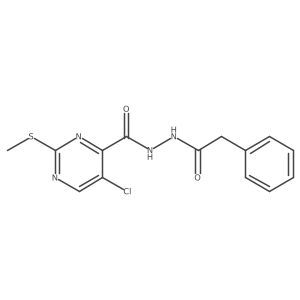 5-chloro-2-(methylsulfanyl)-N'-(phenylacetyl)pyrimidine-4-carbohydrazide结构式