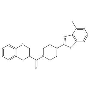 (2,3-Dihydrobenzo[b][1,4]dioxin-2-yl)(4-(4-methylbenzo[d]thiazol-2-yl)piperazin-1-yl)methanone结构式