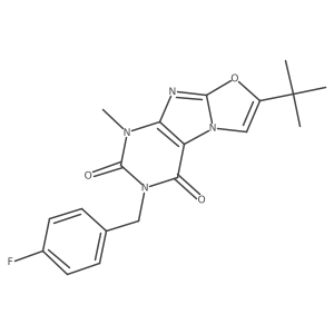 7-(tert-butyl)-3-(4-fluorobenzyl)-1-methyloxazolo[2,3-f]purine-2,4(1H,3H)-dione结构式