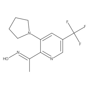 1-[3-(1-Pyrrolidinyl)-5-(trifluoromethyl)-2-pyridinyl]-1-ethanone oxime结构式