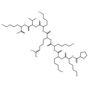 L-Prolyl-L-lysyl-L-lysyl-L-lysyl-N~5~-(diaminomethylidene)-L-ornithyl-L-lysyl-L-valyl-L-lysine结构式