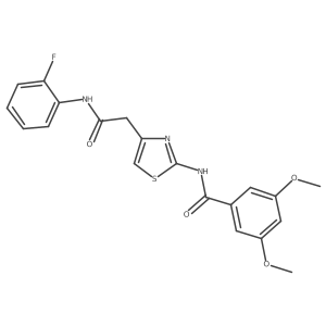 N-(4-(2-((2-fluorophenyl)amino)-2-oxoethyl)thiazol-2-yl)-3,5-dimethoxybenzamide结构式
