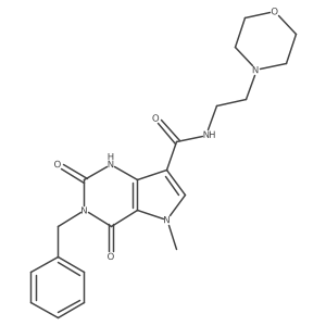 3-benzyl-5-methyl-N-(2-morpholinoethyl)-2,4-dioxo-2,3,4,5-tetrahydro-1H-pyrrolo[3,2-d]pyrimidine-7-carboxamide Structure