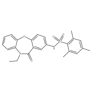 N-(10-ethyl-11-oxo-10,11-dihydrodibenzo[b,f][1,4]oxazepin-2-yl)-2,4,6-trimethylbenzenesulfonamide结构式
