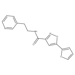 5-(furan-2-yl)-N-[2-(pyridin-3-yl)ethyl]-1,2-oxazole-3-carboxamide结构式