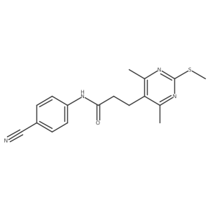 N-(4-cyanophenyl)-3-[4,6-dimethyl-2-(methylsulfanyl)pyrimidin-5-yl]propanamide Structure