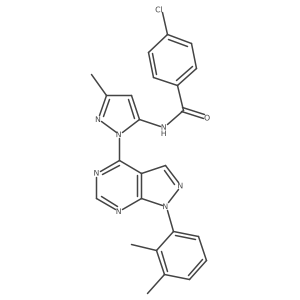 4-chloro-N-{1-[1-(2,3-dimethylphenyl)-1H-pyrazolo[3,4-d]pyrimidin-4-yl]-3-methyl-1H-pyrazol-5-yl}benzamide Structure