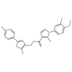 [5-methyl-2-(4-methylphenyl)-1,3-oxazol-4-yl]methyl 1-(3-chloro-4-methoxyphenyl)-5-methyl-1H-1,2,3-triazole-4-carboxylate Structure