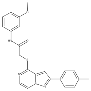 N-(3-Methoxyphenyl)-2-{[2-(4-methylphenyl)pyrazolo[1,5-A]pyrazin-4-YL]sulfanyl}acetamide结构式