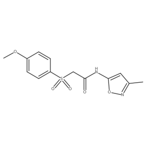 2-((4-methoxyphenyl)sulfonyl)-N-(3-methylisoxazol-5-yl)acetamide结构式