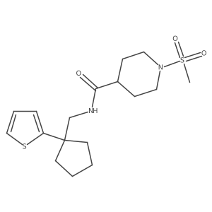 1-methanesulfonyl-N-{[1-(thiophen-2-yl)cyclopentyl]methyl}piperidine-4-carboxamide Structure