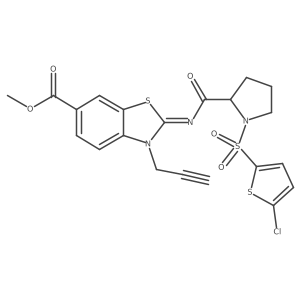 (E)-methyl 2-((1-((5-chlorothiophen-2-yl)sulfonyl)pyrrolidine-2-carbonyl)imino)-3-(prop-2-yn-1-yl)-2,3-dihydrobenzo[d]thiazole-6-carboxylate Structure