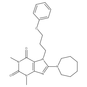 Cn1c(=O)c2c(nc(N3CCCCCC3)n2CCCOc2ccccc2)n(C)c1=O结构式
