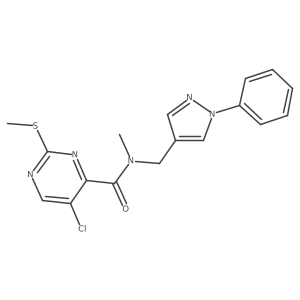 5-chloro-N-methyl-2-(methylsulfanyl)-N-[(1-phenyl-1H-pyrazol-4-yl)methyl]pyrimidine-4-carboxamide Structure
