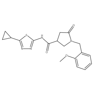 N-(5-cyclopropyl-1,3,4-thiadiazol-2-yl)-1-(2-methoxybenzyl)-5-oxopyrrolidine-3-carboxamide Structure