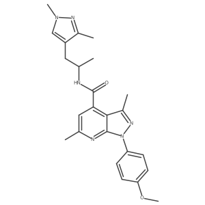 N-[1-(1,3-dimethyl-1H-pyrazol-4-yl)propan-2-yl]-1-(4-methoxyphenyl)-3,6-dimethyl-1H-pyrazolo[3,4-b]pyridine-4-carboxamide Structure