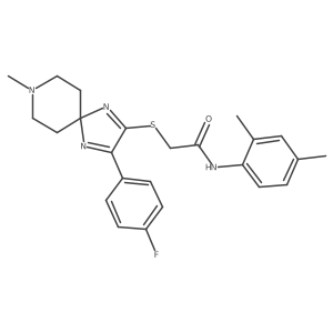N-(2,4-dimethylphenyl)-2-((3-(4-fluorophenyl)-8-methyl-1,4,8-triazaspiro[4.5]deca-1,3-dien-2-yl)thio)acetamide Structure