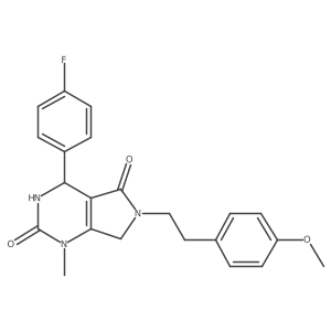 4-(4-fluorophenyl)-6-(4-methoxyphenethyl)-1-methyl-3,4,6,7-tetrahydro-1H-pyrrolo[3,4-d]pyrimidine-2,5-dione结构式