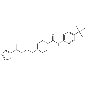 N-(4-(tert-butyl)phenyl)-4-(2-(thiophene-2-carboxamido)ethyl)piperazine-1-carboxamide结构式