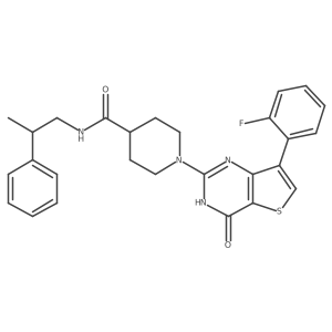 1-[7-(2-fluorophenyl)-4-oxo-3,4-dihydrothieno[3,2-d]pyrimidin-2-yl]-N-(2-phenylpropyl)piperidine-4-carboxamide结构式