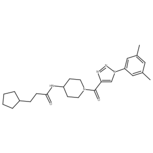 3-cyclopentyl-N-(1-(1-(3,5-dimethylphenyl)-1H-1,2,3-triazole-4-carbonyl)piperidin-4-yl)propanamide Structure