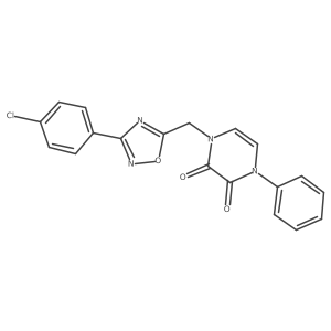 1-((3-(4-chlorophenyl)-1,2,4-oxadiazol-5-yl)methyl)-4-phenylpyrazine-2,3(1H,4H)-dione Structure