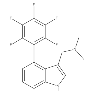 N,N-Dimethyl-1-(4-(perfluorophenyl)-1H-indol-3-yl)methanamine结构式