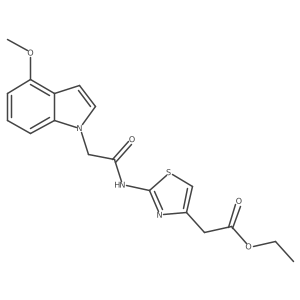 ethyl (2-{[(4-methoxy-1H-indol-1-yl)acetyl]amino}-1,3-thiazol-4-yl)acetate Structure