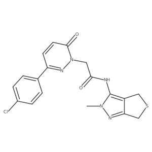 2-[3-(4-chlorophenyl)-6-oxopyridazin-1(6H)-yl]-N-(2-methyl-2,6-dihydro-4H-thieno[3,4-c]pyrazol-3-yl)acetamide结构式