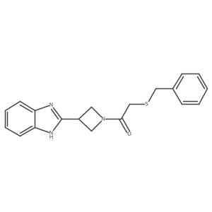 1-(3-(1H-benzo[d]imidazol-2-yl)azetidin-1-yl)-2-(benzylthio)ethanone结构式