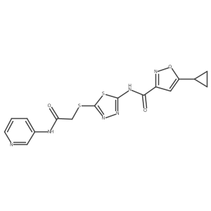 5-cyclopropyl-N-(5-((2-oxo-2-(pyridin-3-ylamino)ethyl)thio)-1,3,4-thiadiazol-2-yl)isoxazole-3-carboxamide Structure