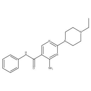 4-amino-2-(4-ethylpiperazino)-N~5~-phenyl-5-pyrimidinecarboxamide结构式