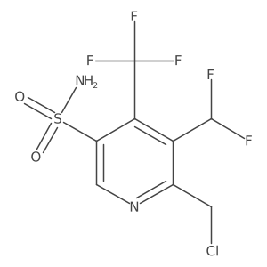 2-(Chloromethyl)-3-(difluoromethyl)-4-(trifluoromethyl)pyridine-5-sulfonamide结构式